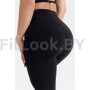 Чёрные леггинсы со сборочкой на ногах  Fira Black