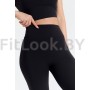 Чёрные леггинсы со сборочкой на ногах  Fira Black