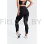Чёрные леггинсы со сборочкой на ногах  Fira Black
