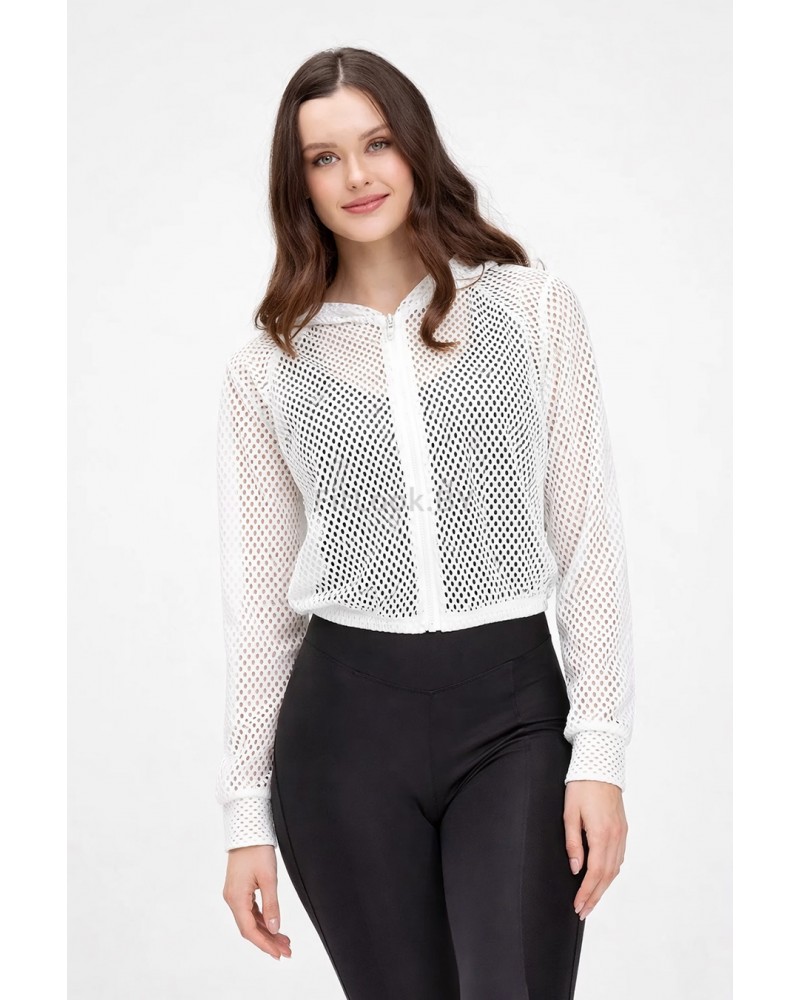 Бомбер из перфорированной сетки Perfo White