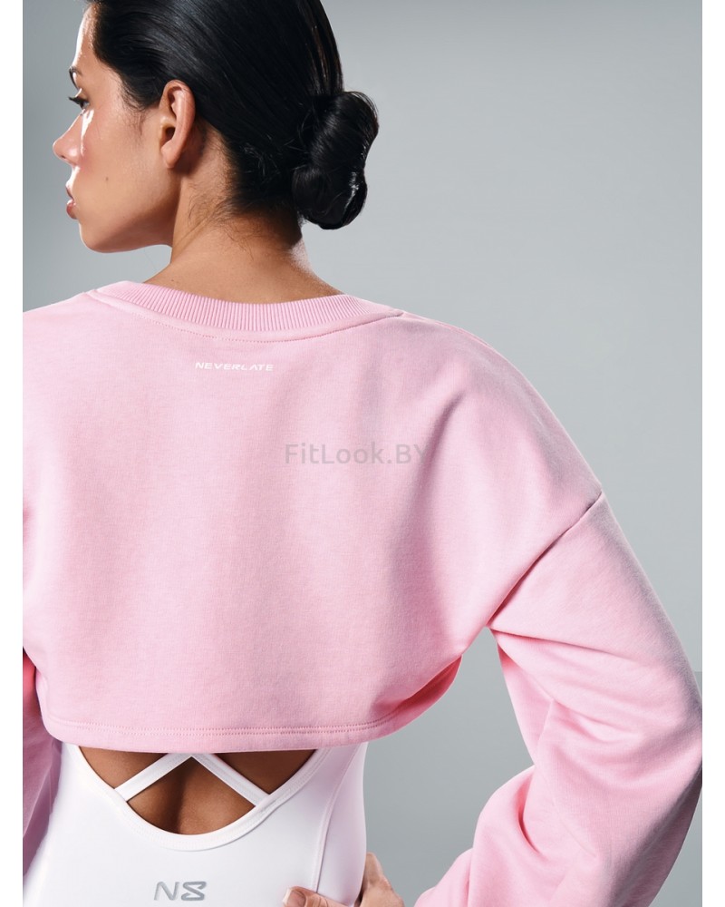 Свитшот NEVERLATE ультра кроп с удлиненной спиной и спущенной линией плеча 