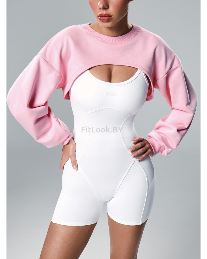 Свитшот NEVERLATE ультра кроп с удлиненной спиной и спущенной линией плеча 