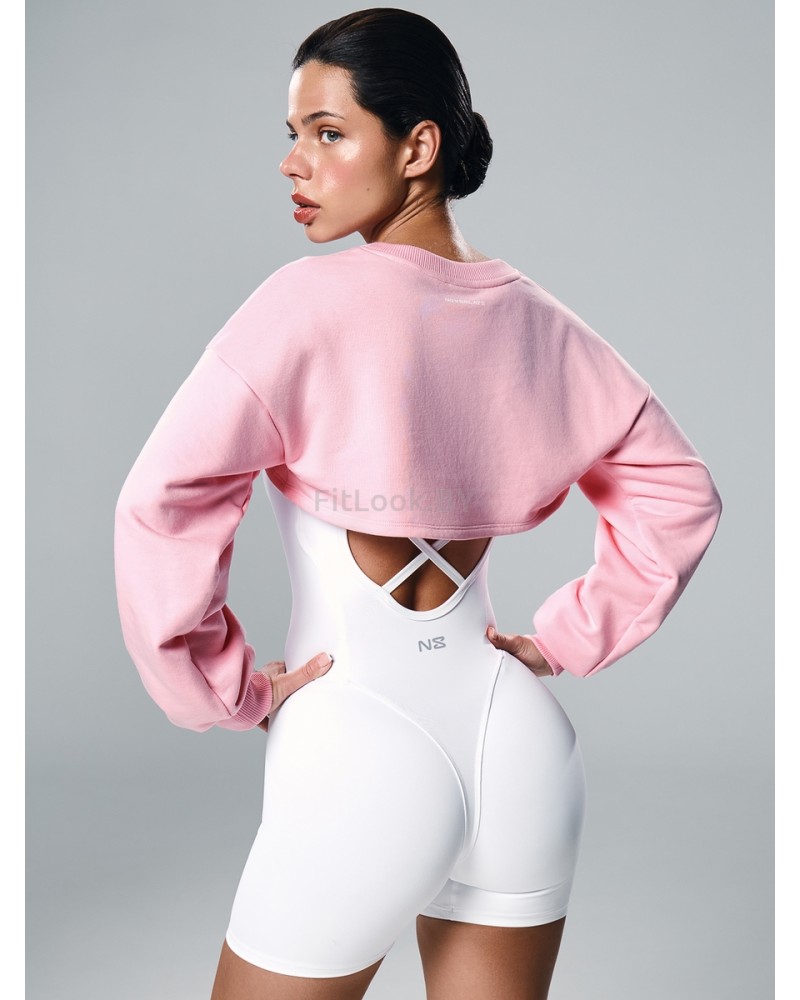 Свитшот NEVERLATE ультра кроп с удлиненной спиной и спущенной линией плеча 