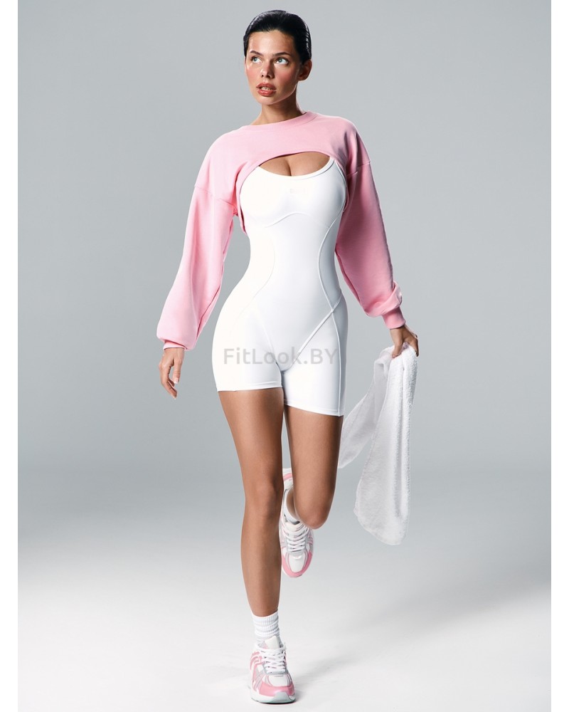 Свитшот NEVERLATE ультра кроп с удлиненной спиной и спущенной линией плеча 