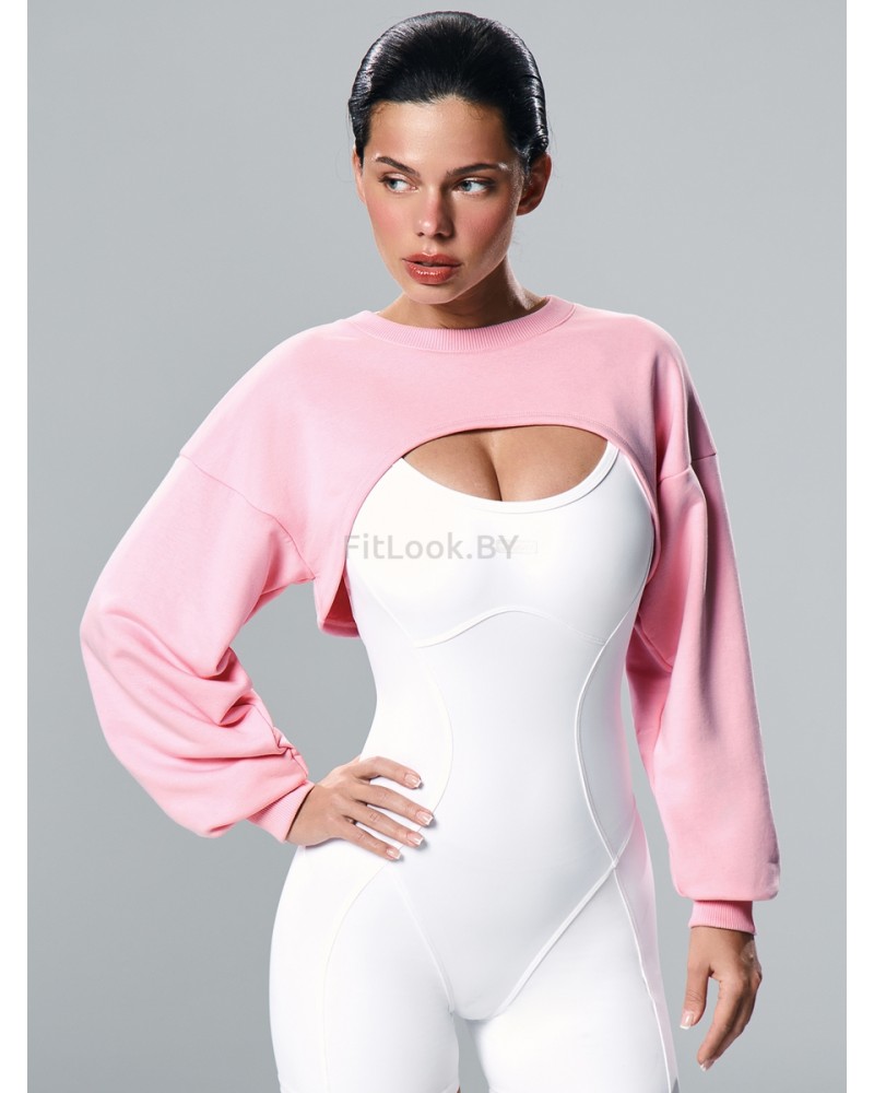 Свитшот NEVERLATE ультра кроп с удлиненной спиной и спущенной линией плеча 