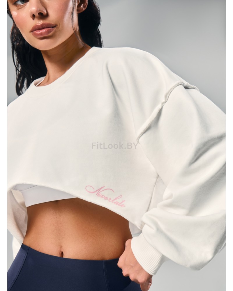 Укороченный свитшот объёмного кроя Crop Milky