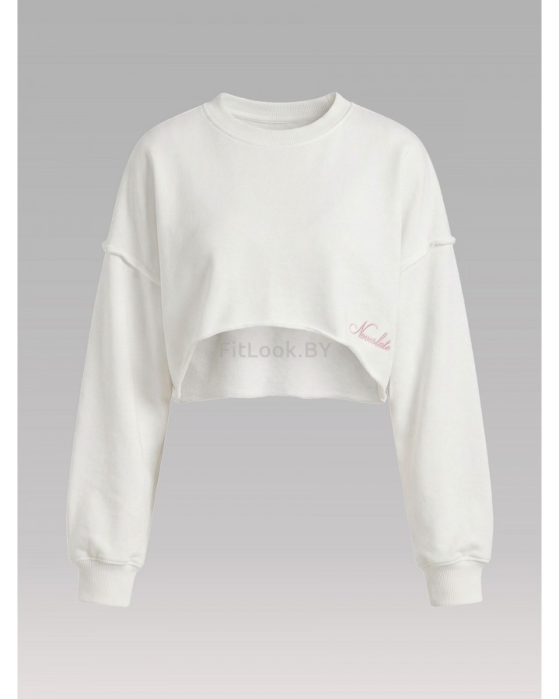 Укороченный свитшот объёмного кроя Crop Milky