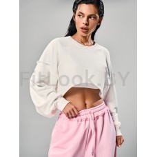 Свитшот NEVERLATE Loose Crop Milky