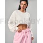 Укороченный свитшот объёмного кроя Crop Milky