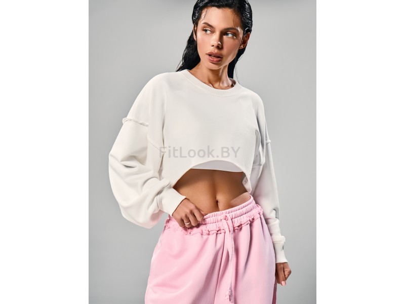 Свитшот NEVERLATE Loose Crop Milky
