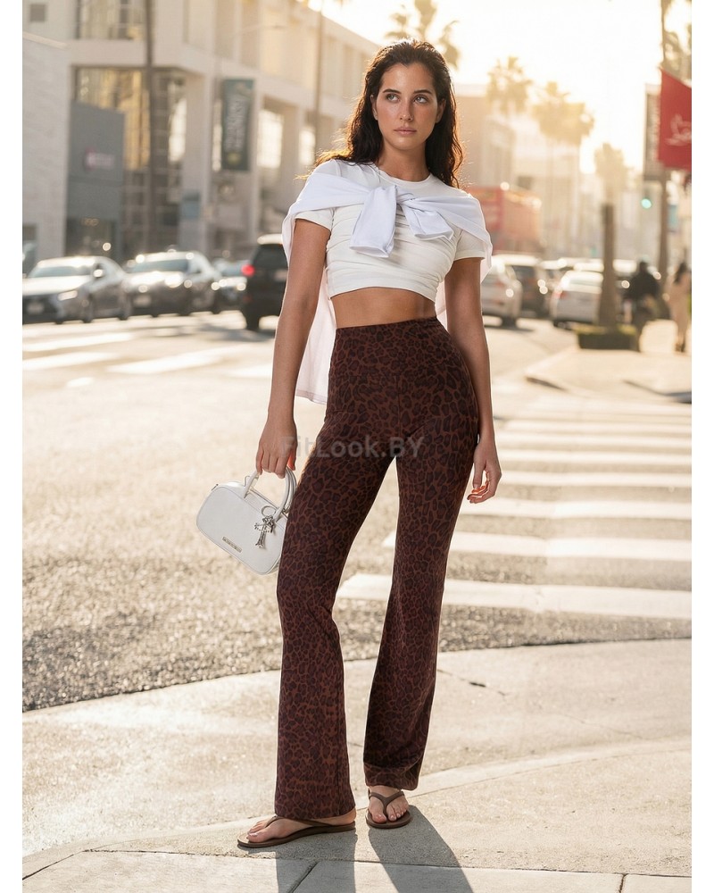 Брюки-клёш Flared Classic Brown Leo