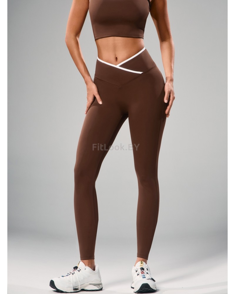 Леггинсы Neverlate Outlined Cross Brown