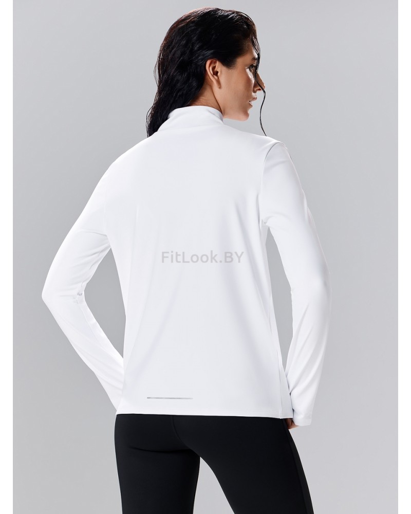 Удлинённый лонгслив на молнии LongZip White