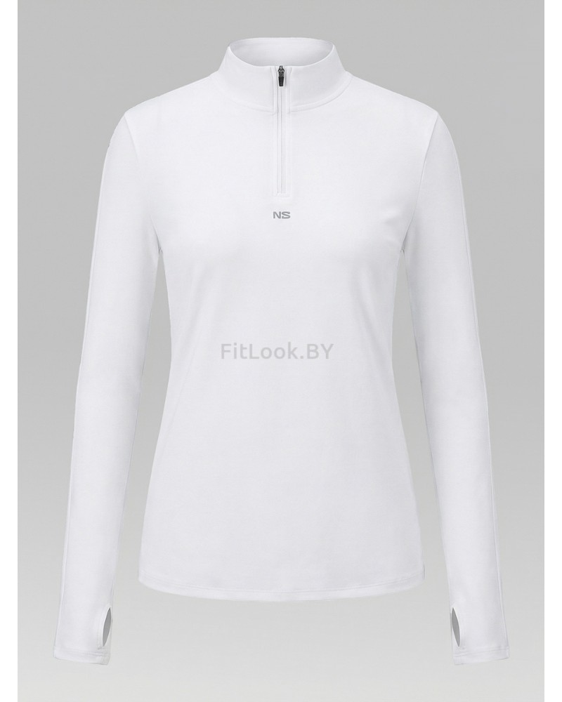 Удлинённый лонгслив на молнии LongZip White