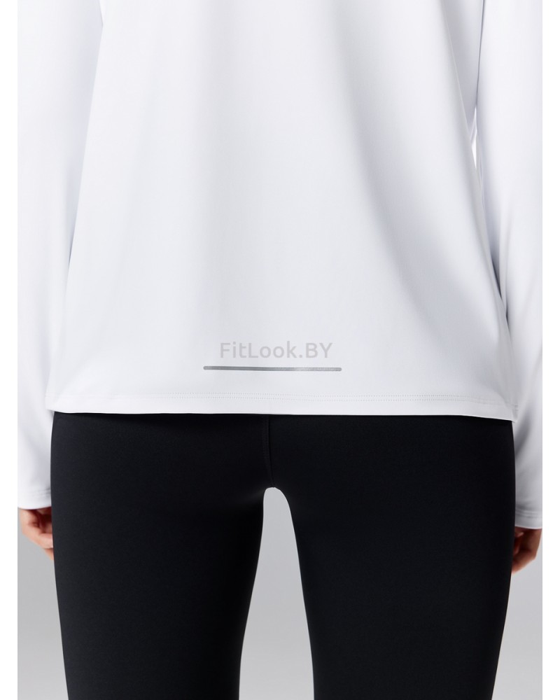 Удлинённый лонгслив на молнии LongZip White