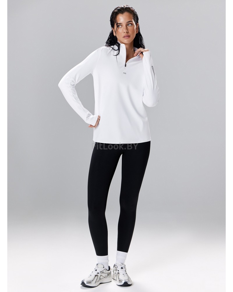 Удлинённый лонгслив на молнии LongZip White