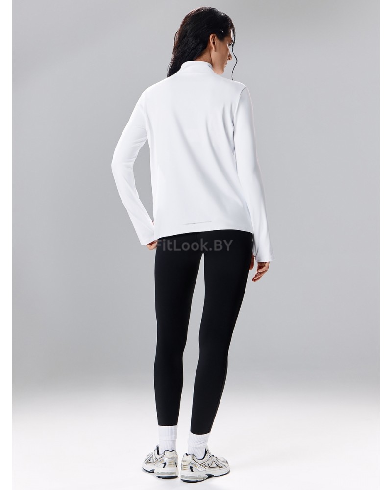 Удлинённый лонгслив на молнии LongZip White