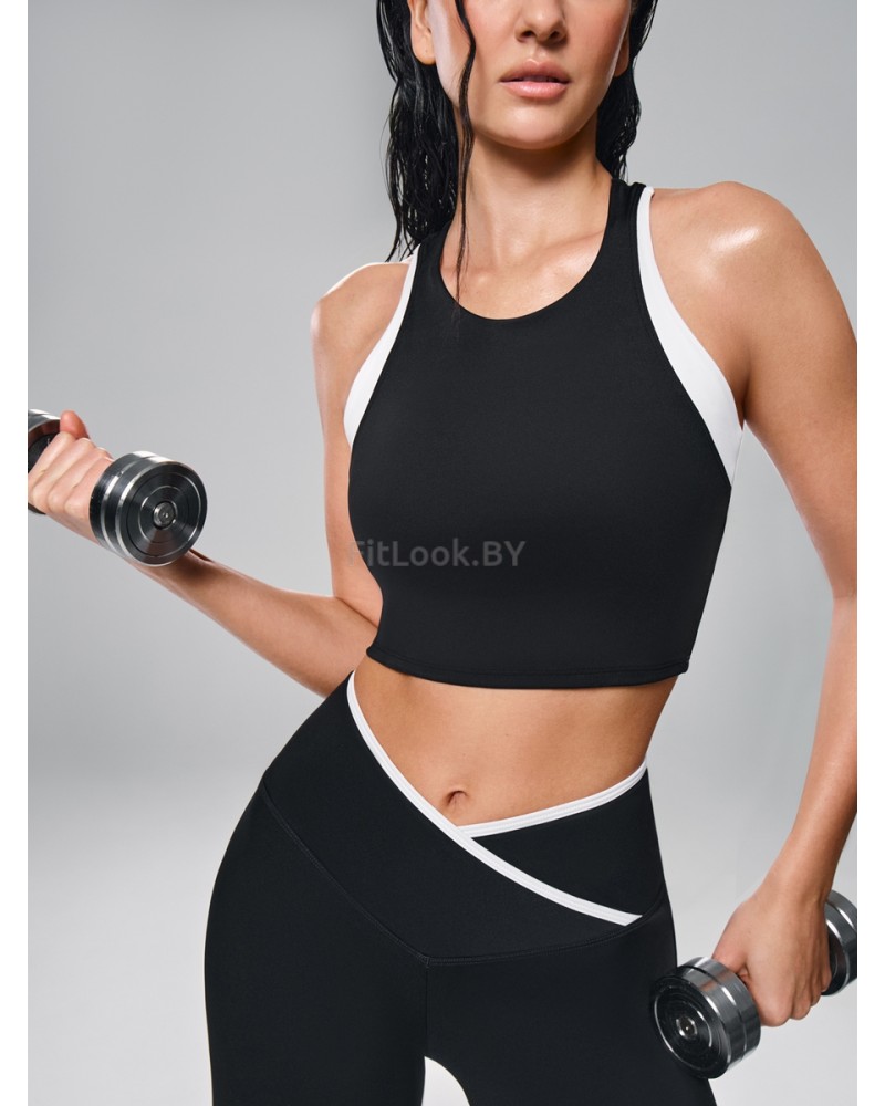 Спортивный топ-бра с контрастными вставками Outlined HighPush 