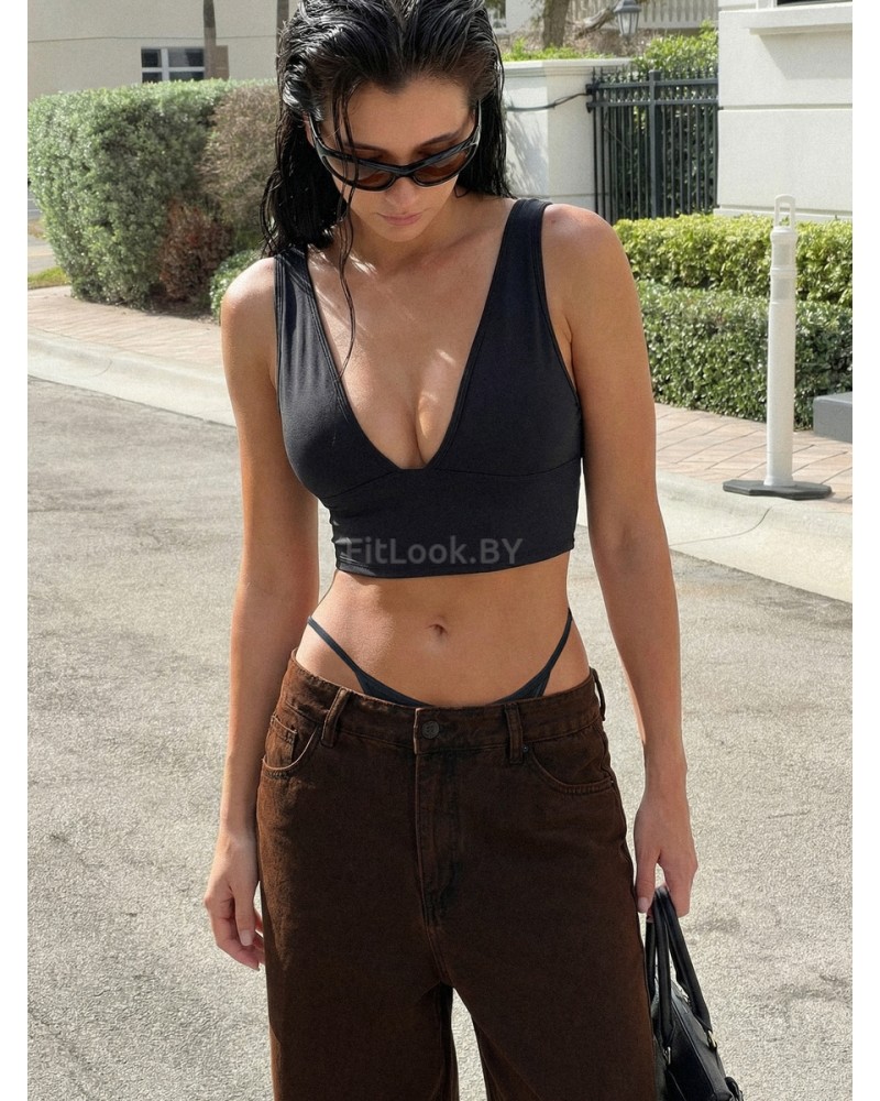 Удлиненный спортивный топ-бра