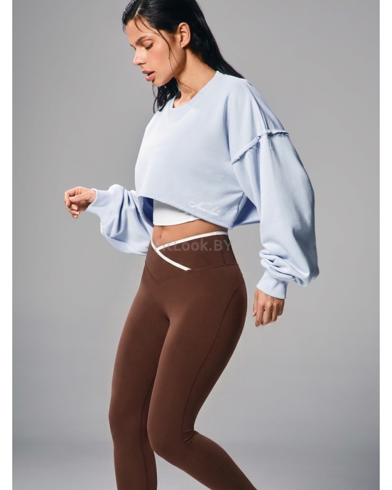 Укороченный свитшот объёмного кроя Crop Blue