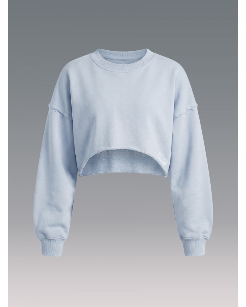 Укороченный свитшот объёмного кроя Crop Blue