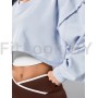 Укороченный свитшот объёмного кроя Crop Blue