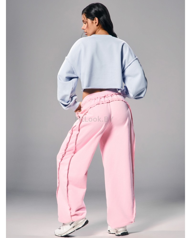 Укороченный свитшот объёмного кроя Crop Blue