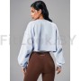Укороченный свитшот объёмного кроя Crop Blue