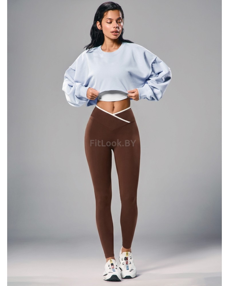 Укороченный свитшот объёмного кроя Crop Blue