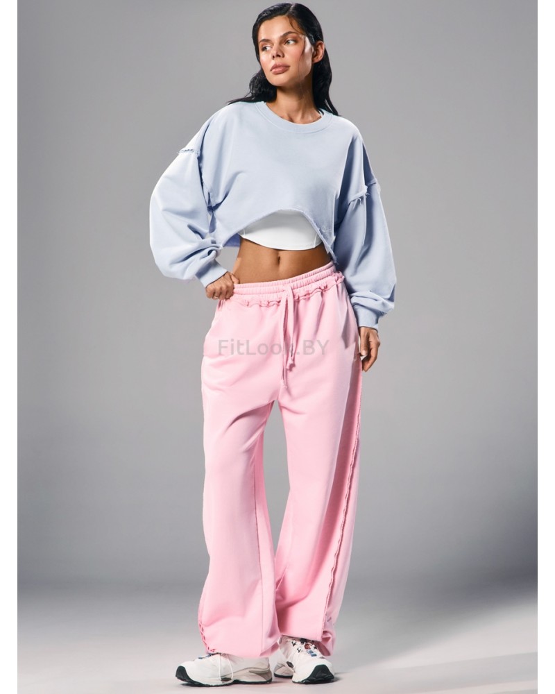 Укороченный свитшот объёмного кроя Crop Blue