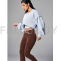 Укороченный свитшот объёмного кроя Crop Blue