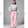 Укороченный свитшот объёмного кроя Crop Blue