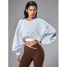 Свитшот NEVERLATE Loose Crop Blue