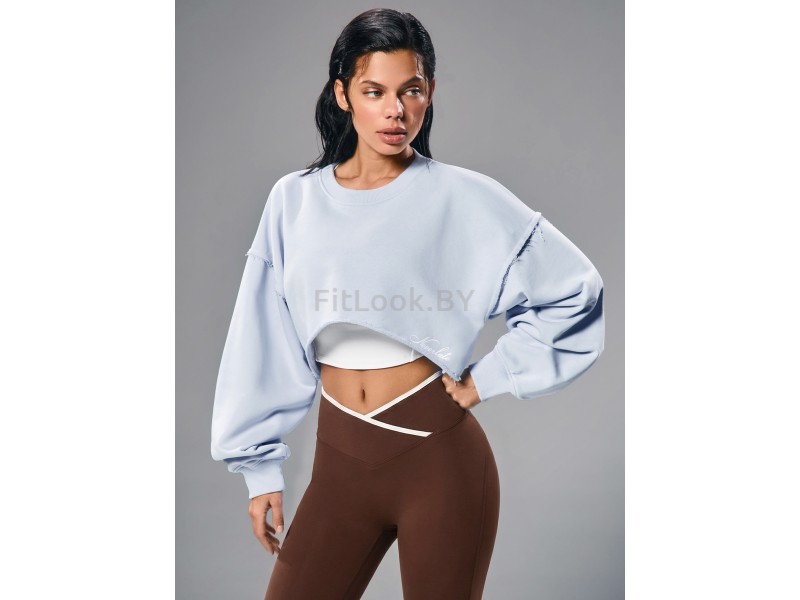 Свитшот NEVERLATE Loose Crop Blue