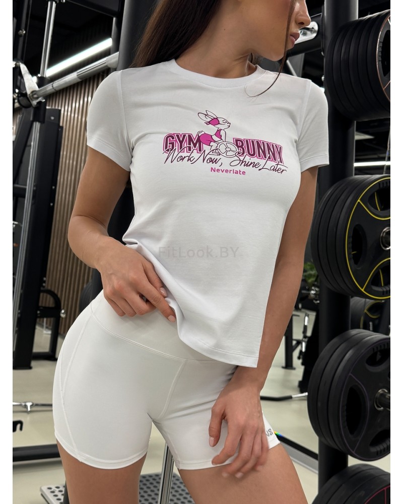 Футболка Neverlate GYM Bunny White