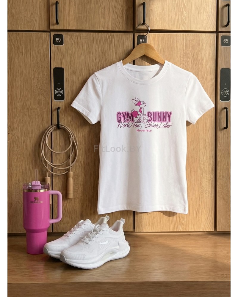Футболка Neverlate GYM Bunny White