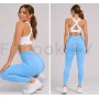 Лосины со сборочкой и V-образным поясом Shape Up (Голубые)