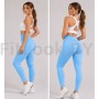 Лосины со сборочкой и V-образным поясом Shape Up (Голубые)