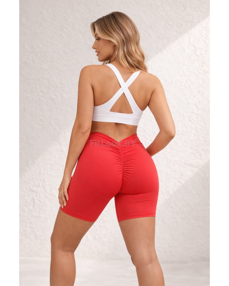 Красные спортивные шорты со сборочкой ShapeUP Red