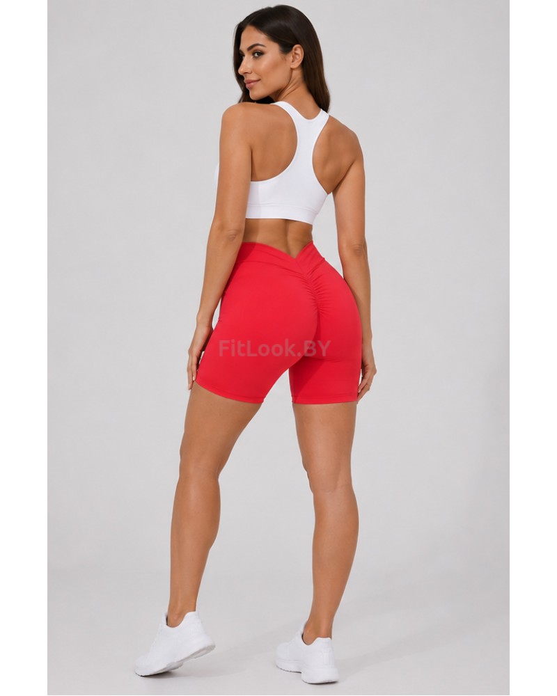 Красные спортивные шорты со сборочкой ShapeUP Red