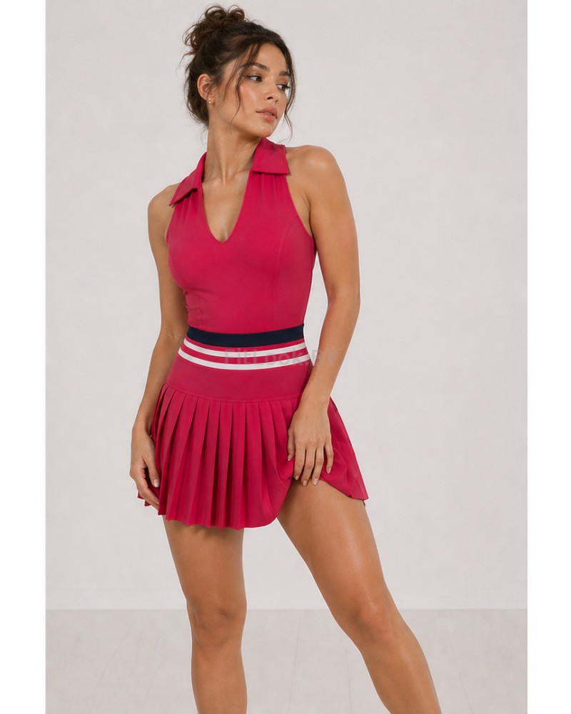 Теннисный костюм женский (юбка + поло)  Padel Core Pink