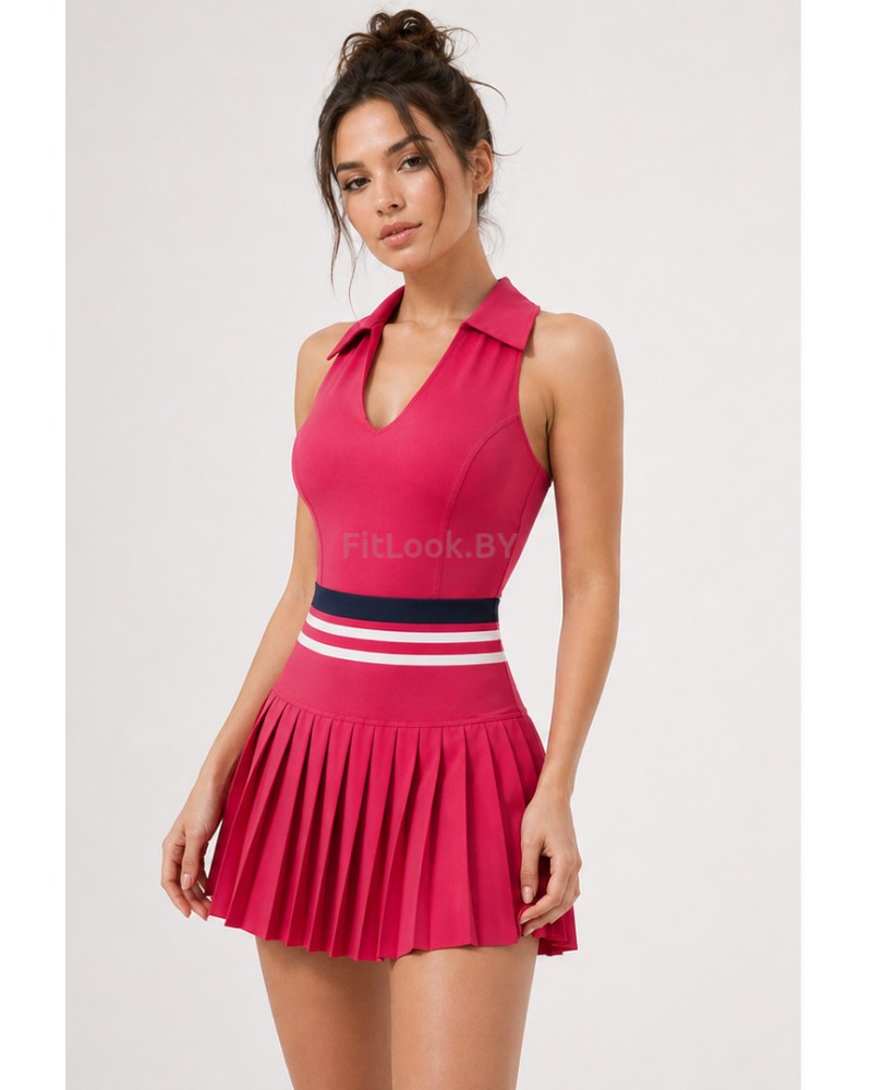 Теннисный костюм женский (юбка + поло)  Padel Core Pink