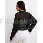 Бомбер из перфорированной сетки Mesh Zip Чёрный