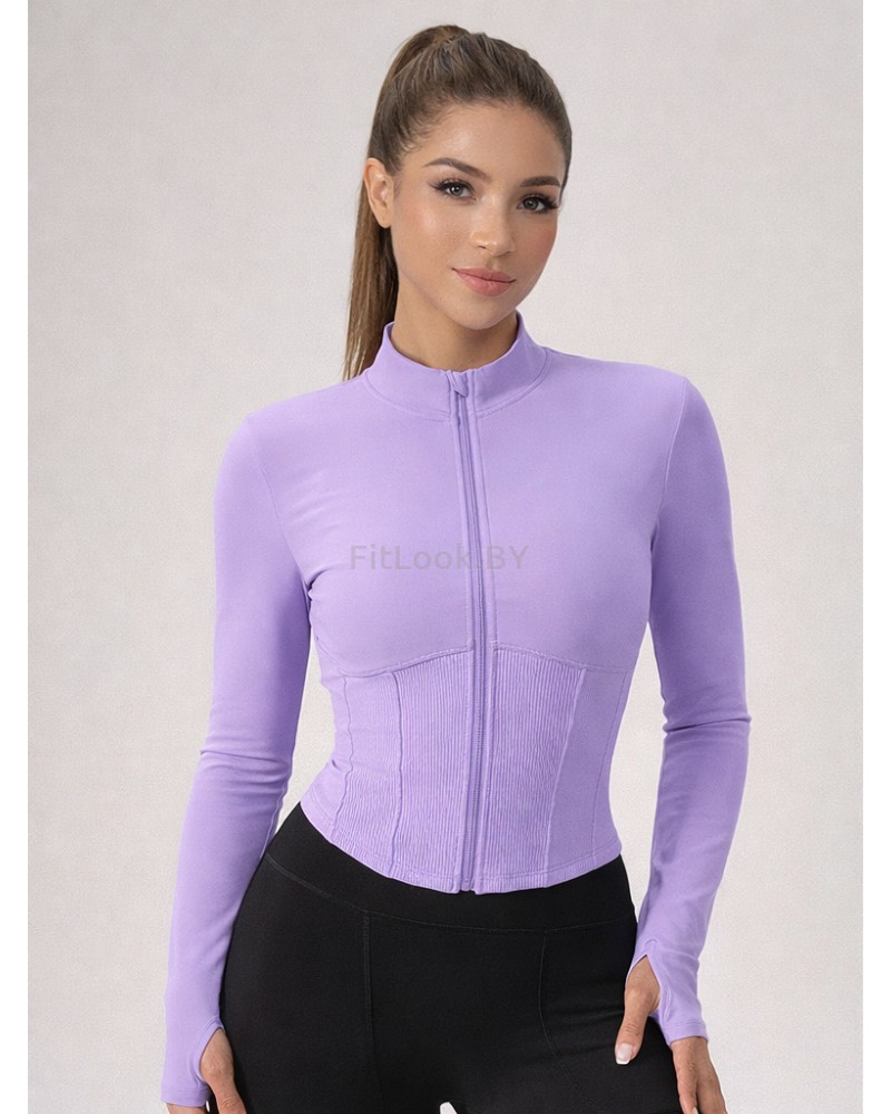 Рашгард Flex Lavender— спортивный лонгслив на молнии