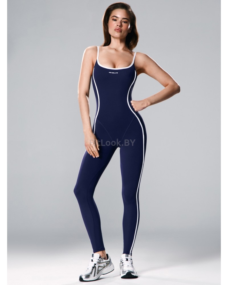 Моделирующий комбинезон с контрастными кантами Contrast Edge Long Blue