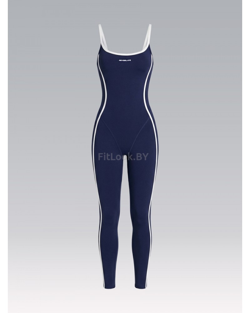 Моделирующий комбинезон с контрастными кантами Contrast Edge Long Blue