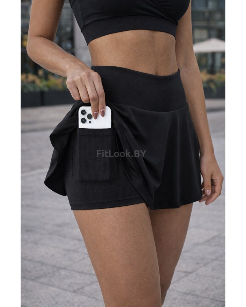 Юбка-шорты женская спортивная Flex Skirt черная