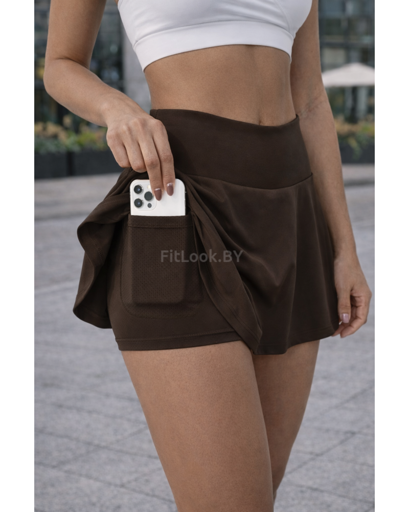 Юбка-шорты женская спортивная Flex Skirt коричневая 