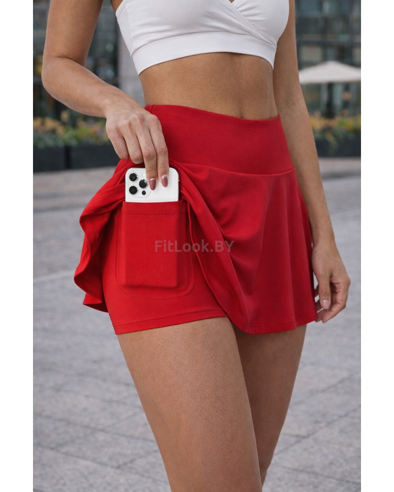 Юбка-шорты женская спортивная Flex Skirt красная