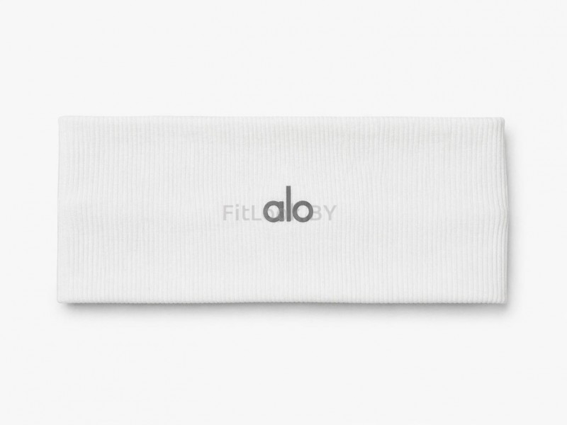 Повязка на голову ALO YOGA Ribbed Wide белая